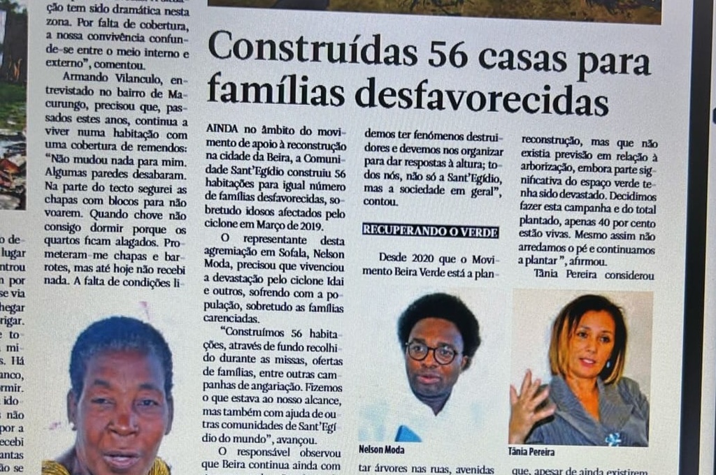 Seis años después del ciclón Idai que destruyó la ciudad de Beira (Mozambique), Sant’Egidio continúa los trabajos de reconstrucción de las casas para ancianos